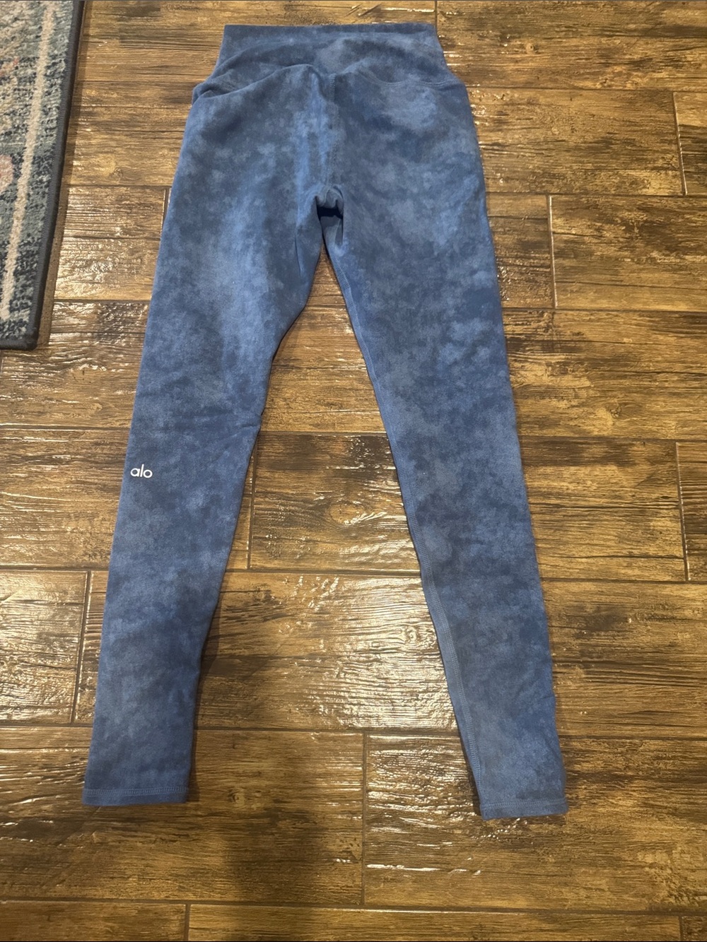 ALO Yoga Kids Blue Tie-Dye High-Waist Leggings